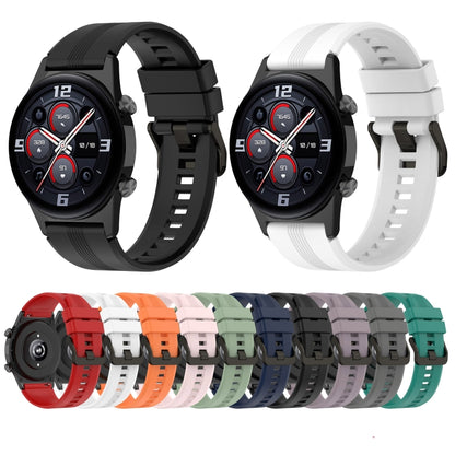 For Huawei GT3 46mm 22mm Vertical Silicone Watch band(Black) by buy2fix