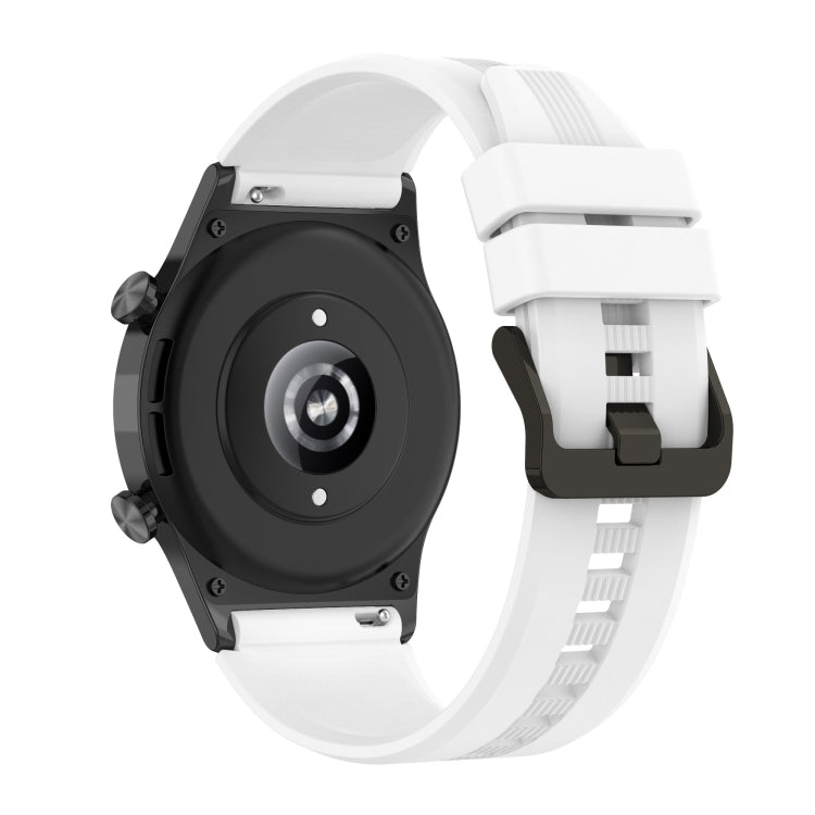 For Huawei GT3 46mm 22mm Vertical Silicone Watch band(Black) by buy2fix