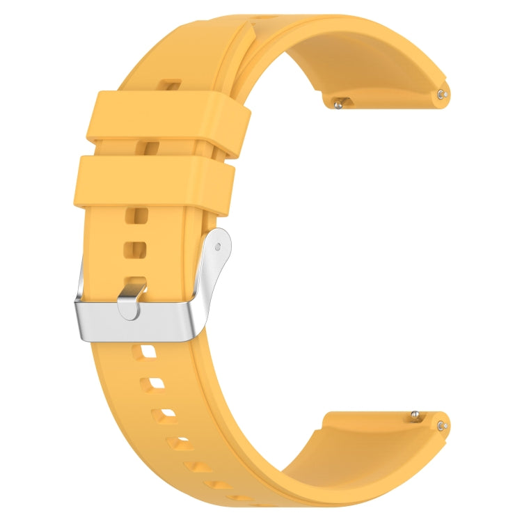 For Huawei Watch GT 3 Pro 43mm 20mm Protruding Head Silver Buckle Silicone Watch Band(Yellow) by buy2fix