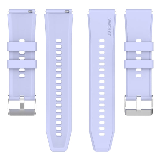 For Huawei Watch GT 3 Pro 43mm 20mm Protruding Head Silver Buckle Silicone Watch Band(Purple) by buy2fix