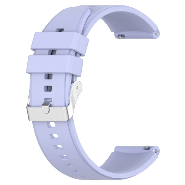 For Huawei Watch GT 3 Pro 43mm 20mm Protruding Head Silver Buckle Silicone Watch Band(Purple) by buy2fix