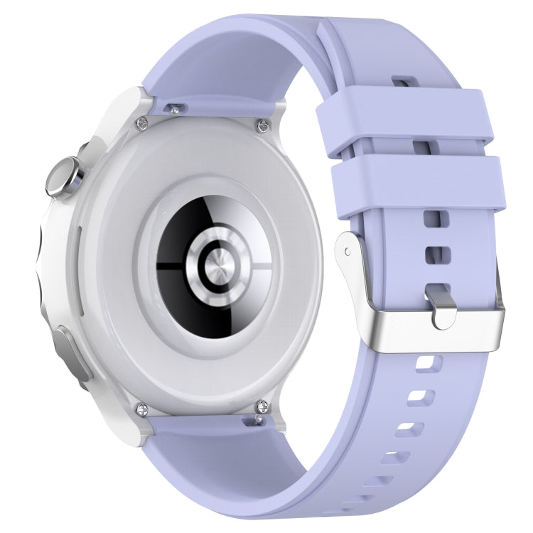 For Huawei Watch GT 3 Pro 43mm 20mm Protruding Head Silver Buckle Silicone Watch Band(Purple) by buy2fix