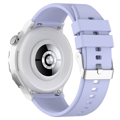 For Huawei Watch GT 3 Pro 43mm 20mm Protruding Head Silver Buckle Silicone Watch Band(Purple) by buy2fix