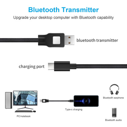 ZF170 1.2m USB to Type-C Charging Data Cable with Bluetooth Transmitter Function -  by buy2fix | Online Shopping UK | buy2fix