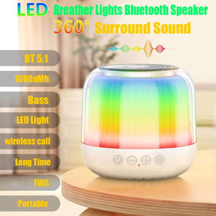 JY12 Full-screen RGB LED Breather Light Wireless Bluetooth Speaker(Black) - Mini Speaker by buy2fix | Online Shopping UK | buy2fix