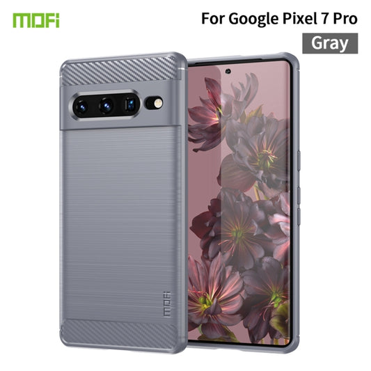 For Google pixel 7 Pro 5G MOFI Gentleness Series Brushed Texture Carbon Fiber TPU Phone Case(Gray) by MOFI
