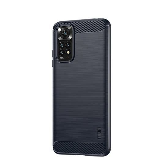 For Xiaomi Redmi Note 11 4G Global / Note 11S 4G MOFI Gentleness Brushed Carbon Fiber TPU Case(Blue) by MOFI