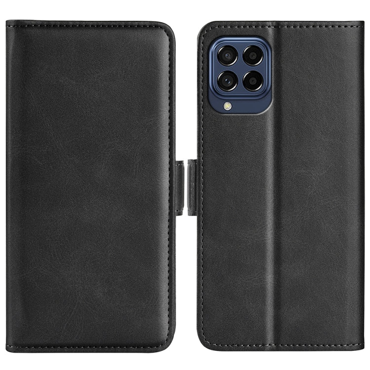 For Samsung Galaxy M33 5G Dual-side Magnetic Buckle Flip Leather Phone Case(Black) by buy2fix