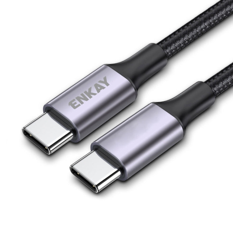 ENKAY 60W USB-C / Type-C to Type-C PD/QC 3A Fast Charging Nylon Braided Cable, Length:1m -  by ENKAY | Online Shopping UK | buy2fix
