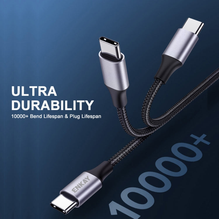 ENKAY 60W USB-C / Type-C to Type-C PD/QC 3A Fast Charging Nylon Braided Cable, Length:1m -  by ENKAY | Online Shopping UK | buy2fix