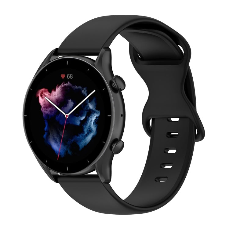 For Honor Magic Watch2 46mm 22mm Solid Color Silicone Watch Band(Black) by buy2fix