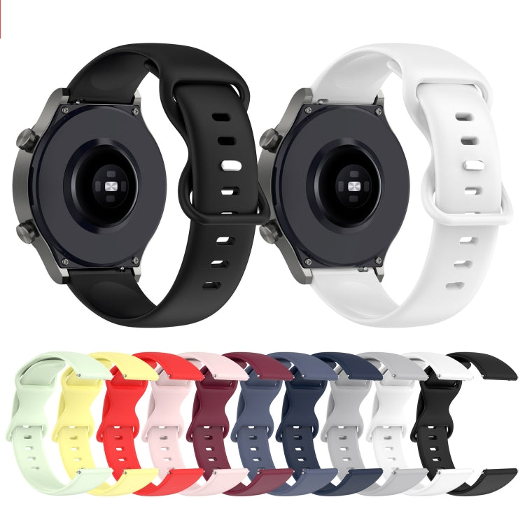 For Honor Magic Watch2 46mm 22mm Solid Color Silicone Watch Band(Black) by buy2fix