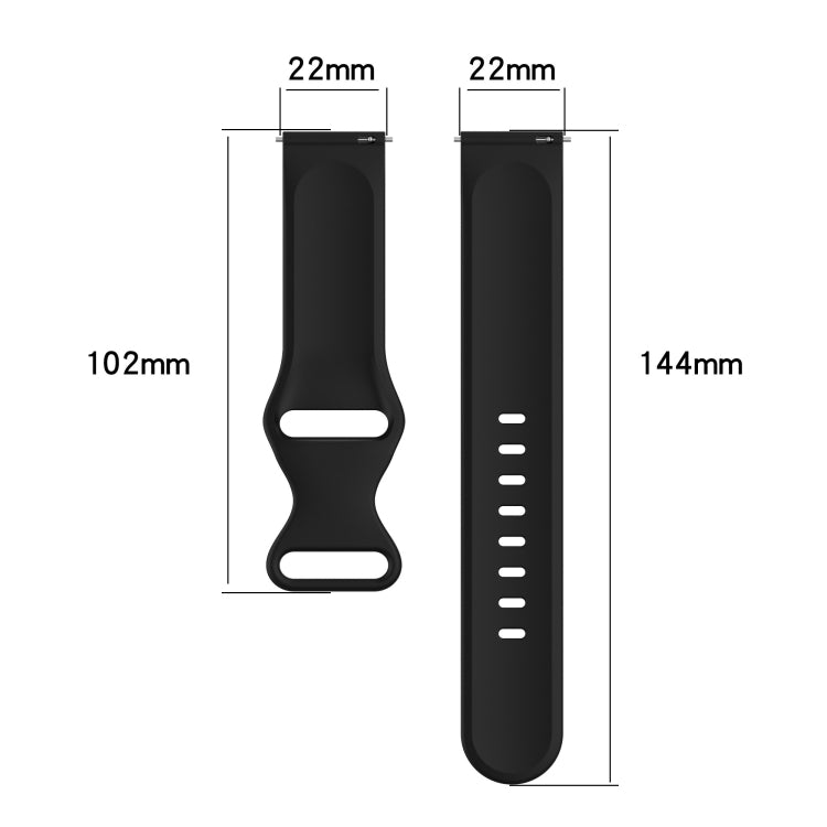 For Honor Magic Watch2 46mm 22mm Solid Color Silicone Watch Band(Black) by buy2fix