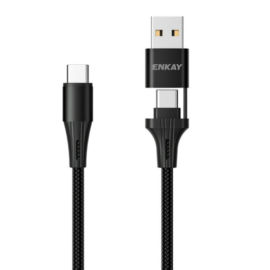 ENKAY PD100W 2 in 1 USB-A / USB-C to Type-C 5A Fast Charging Cable, Length: 1m -  by ENKAY | Online Shopping UK | buy2fix