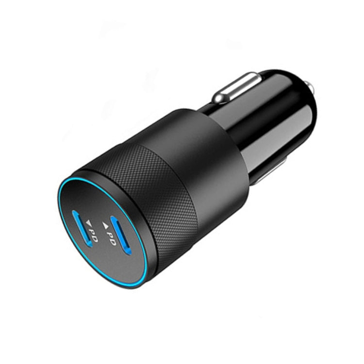 Dual PD 3.0 40W Type-C Car charger with 1m Type-C to Type-C Data Cable(Black) - In Car by buy2fix | Online Shopping UK | buy2fix