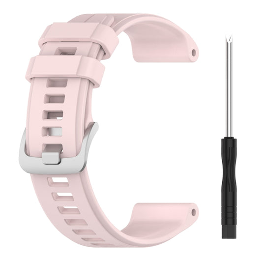 For Garmin Descent G1 22mm Silicone Sports Watch Band(Light Pink) by buy2fix