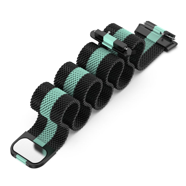 For Huawei Band 7 Milan Magnetic Watch Band(Black+Green) by buy2fix