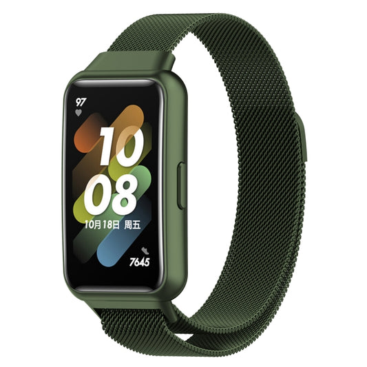 For Huawei Band 7 Milan Magnetic Watch Band(Green) by buy2fix