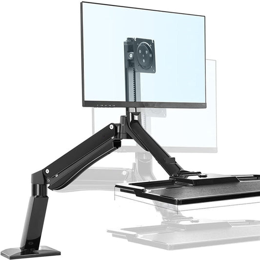 NORTH BAYOU NB40 Ergonomic Height Adjust Computer Stand Workstation 22-32 Inch Monitor Mount Bracket with Keyboard Plate Desk Stand by buy2fix