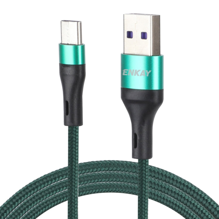 ENKAY ENK-CB119 1m USB 3.0 to USB-C / Type-C 5A Super Fast Charging Sync Data Cable(Green) -  by ENKAY | Online Shopping UK | buy2fix