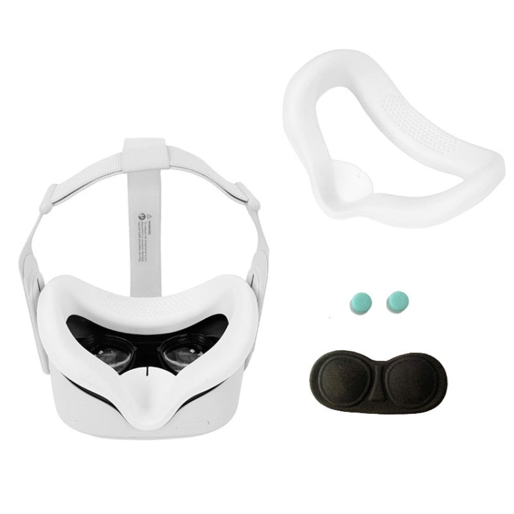 JD-391215 Suitable for Oculus Quest2 Generation VR Eye Mask Silicone Cover + Lens Cover Set(white) -  by buy2fix | Online Shopping UK | buy2fix