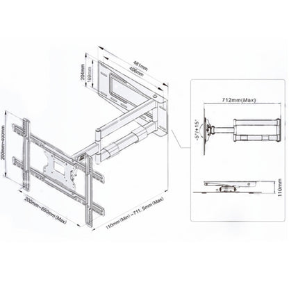 NORTH BAYOU NB SP2 Heavy Duty Arm Swivel Wall Mount  40-70 inch LED LCD TV - Consumer Electronics by buy2fix | Online Shopping UK | buy2fix