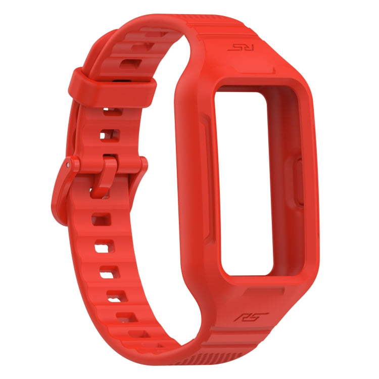 For Huawei Band 8 / 7 Solid Color Silicone Integrated Watch Band(Dark Red) by buy2fix