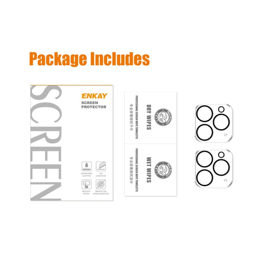 For iPhone 13 Pro / 13 Pro Max 2pcs ENKAY Hat-Prince 9H Rear Camera Lens Tempered Glass Film by ENKAY