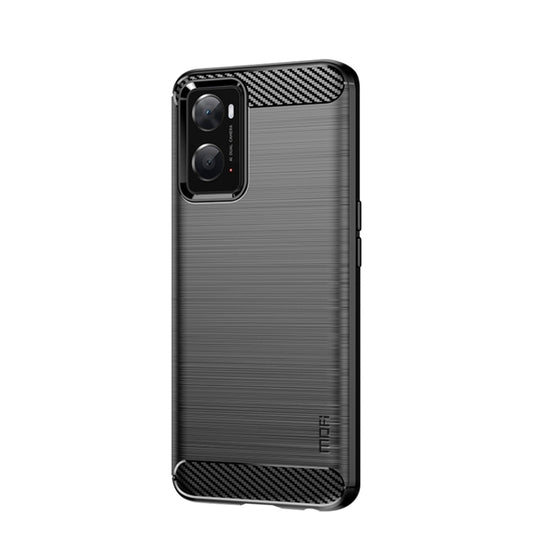 For OPPO A57 4G / A57 5G / A77 5G MOFI Gentleness Series Brushed Texture Carbon Fiber Soft TPU Case(Black) by MOFI