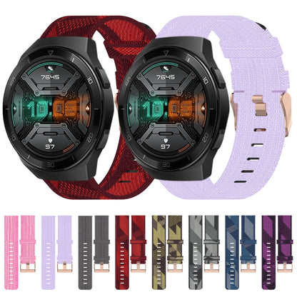 For Huawei Watch GT 2E 22mm Nylon Woven Watch Band(Purple) by buy2fix