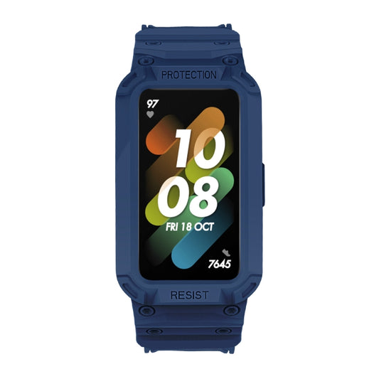 For Huawei Band 6 / 7 / Honor Band 6 JSM Integrated TPU Adjustable Elastic Watch Band (Dark Blue) by buy2fix