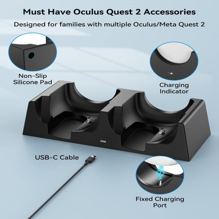 For Oculus Quest 2 VR Charging Stand VR Accessories Host Storage Bracket Double Charging Stand - Consumer Electronics by buy2fix | Online Shopping UK | buy2fix