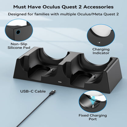 For Oculus Quest 2 VR Charging Stand VR Accessories Host Storage Bracket Double Charging Stand - Consumer Electronics by buy2fix | Online Shopping UK | buy2fix