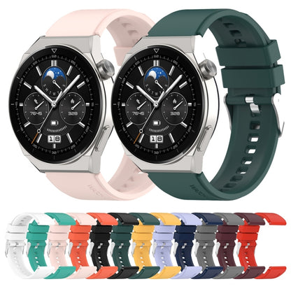 For Huawei Watch GT3 46mm 22mm Protruding Head Silicone Strap Silver Buckle(Gray) by buy2fix