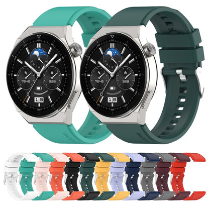 For Huawei Watch 3 / Watch3 Pro 22mm Protruding Head Silicone Strap Silver Buckle(Gray) by buy2fix