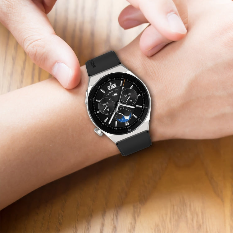 For Huawei Watch 3 / Watch3 Pro 22mm Protruding Head Silicone Strap Silver Buckle(Gray) by buy2fix