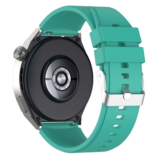 For Huawei Watch GT2 Pro / GT2e 22mm Protruding Head Silicone Strap Silver Buckle(Teal Green) by buy2fix