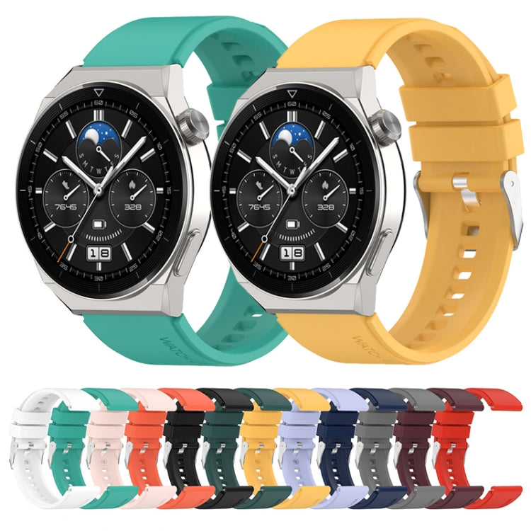 For Huawei Watch GT2 Pro / GT2e 22mm Protruding Head Silicone Strap Silver Buckle(Purple) by buy2fix