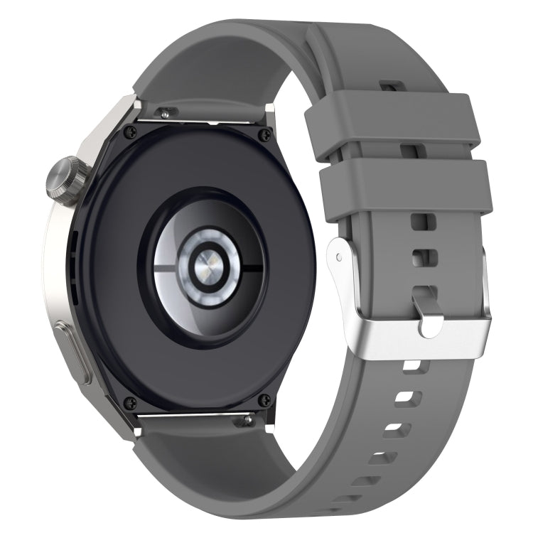 For Huawei Watch GT2 42mm / Watch 2 20mm Protruding Head Silicone Strap Silver Buckle(Gray) by buy2fix