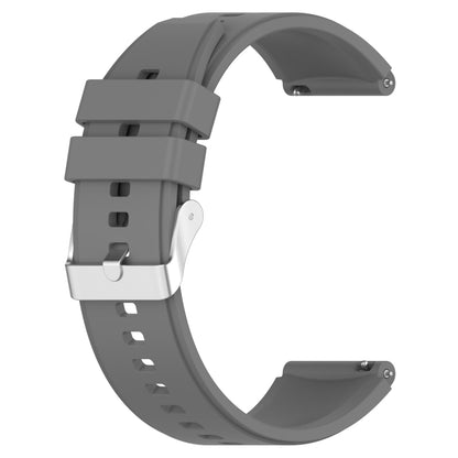 For Huawei Watch GT2 42mm / Watch 2 20mm Protruding Head Silicone Strap Silver Buckle(Gray) by buy2fix