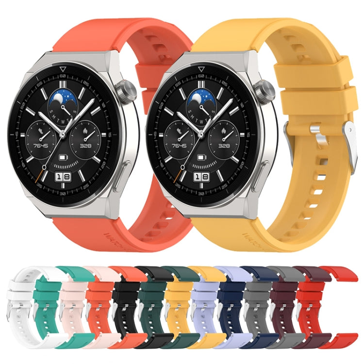 For Huawei Watch GT2 42mm / Watch 2 20mm Protruding Head Silicone Strap Silver Buckle(Gray) by buy2fix