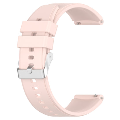 Protruding Head Silicone Strap Silver Buckle For Samsung Galaxy Watch 42mm 20mm(Pink) - Smart Wear by buy2fix | Online Shopping UK | buy2fix