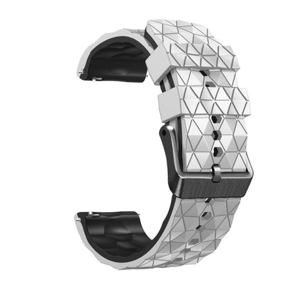 For Huawei Watch GT3 Pro 46mm 22mm Football Pattern Two-Color Silicone Strap(White+Black) by buy2fix