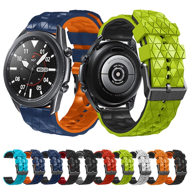 For Huawei Watch GT3 Pro 46mm 22mm Football Pattern Two-Color Silicone Strap(Black+Orange) by buy2fix