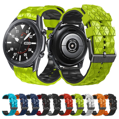 For Huawei Watch GT3 46mm 22mm Football Pattern Two-Color Silicone Strap(Midnight Blue + Orange) by buy2fix