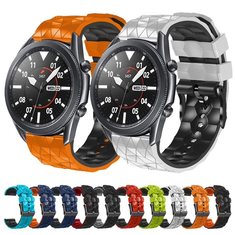 For Honor Magic Watch 2 46mm 22mm Football Pattern Two-Color Silicone Strap(White+Black) by buy2fix