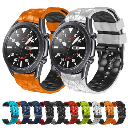 For Honor Magic Watch 2 46mm 22mm Football Pattern Two-Color Silicone Strap(White+Black) by buy2fix