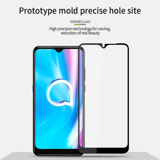 For Alcatel 1 SE PINWUYO 9H 2.5D Full Screen Tempered Glass Film(Black) - Alcatel Tempered Glass by PINWUYO | Online Shopping UK | buy2fix