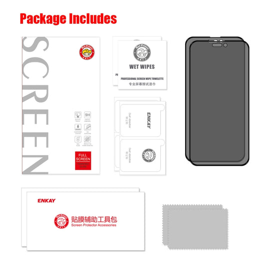 For iPhone 14 Pro 2pcs ENKAY 28 Degree Anti-peeping Tempered Glass Film by ENKAY