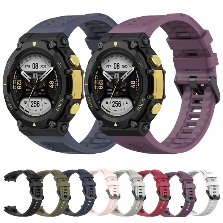 For Amazfit T-Rex 2 Silicone Leisure Watch Band(Rock Gray) by buy2fix